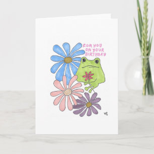 Remerciements Joyeuses Fleurs d'anniversaire et Carte de grenoui