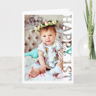 Remerciements Joyeux 1er Anniversaire Carte de Photo Collège