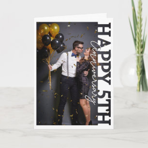 Remerciements Joyeux 5ème anniversaire de mariage Carte photo