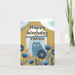 Remerciements Joyeux anniversaire mignon carte pliable de chat b