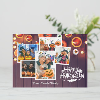 Remerciements Joyeux Carte photo de famille Halloween