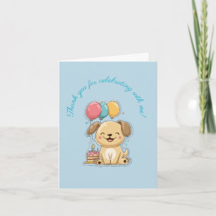 Remerciements Joyeux Chien, 1er Anniversaire, Carte de Remerciem