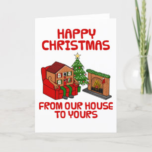 Remerciements Joyeux Noël De Notre Maison À Votre Carte Drôle