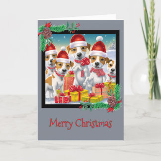 Remerciements Joyeux Noël Jack Russell Terrier Carte de voeux