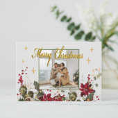 Remerciements Joyeux Noël Typographie Carte de Noël (Debout devant)