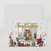 Remerciements Joyeux Noël Typographie Carte de Noël (Devant / Derrière)