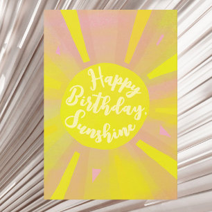 Remerciements Joyeux soleil d'anniversaire Carte de voeux peinte