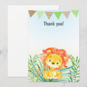 Remerciements Jungle d'aquarelle de notes de carte de (Devant / Derrière)