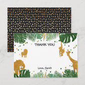 Remerciements Jungle de zoo d'animaux sauvages de carte de (Devant / Derrière)