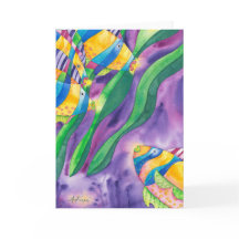 Kelp 1 - Vert & Violet - Carte de remerciement pli