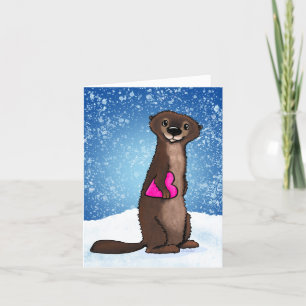 Remerciements KiniArt River Otter Nouvel An Carte de remerciemen