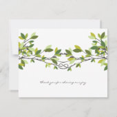 Remerciements Knott Love Trees Mariage Monogramme Carte de remer (Dos)
