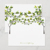 Remerciements Knott Love Trees Mariage Monogramme Carte de remer (Devant / Derrière)