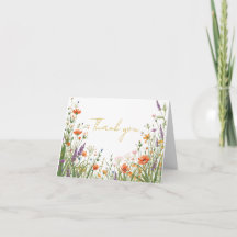 La carte de remerciement de mariage Prairie de fle