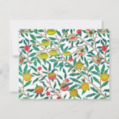 Remerciements La grenade de William Morris avec une carte blanch (Dos)