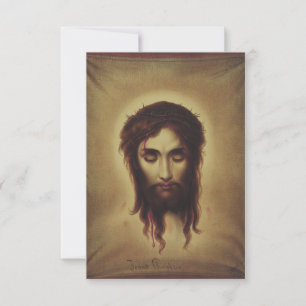 Remerciements La Sainte Face de Jésus Carte de Prière Pater No