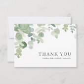 Remerciements La verdure botanique en chute Feuille Carte de rem (Devant)