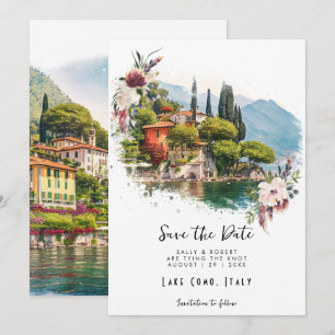 Remerciements Lac de Côme Italie floral enregistrer la carte dat