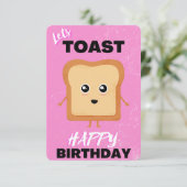 Remerciements Laisser Toast Plain rose joyeuse carte de voeux d' (Debout devant)