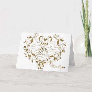 Remerciements L'amour dans n'importe quelle langue carte de reme