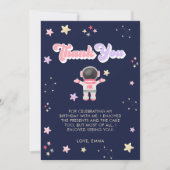 Remerciements L'astronaute des étoiles de l'espace rose Carte de (Devant)