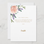 Remerciements Lavender rose floral photo d'anniversaire Carte de (Dos)