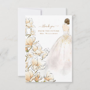 Remerciements L'avenir de la mariée Magnolia Mme Carte de remerc