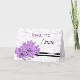 Remerciements Le pourpre fleurit la carte de demoiselle