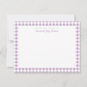 Remerciements Lilac En vichy Vérifier la carte de papeterie pers