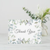 Remerciements Lilac Verdure Floral Mariage Carte de remerciement (Debout devant)