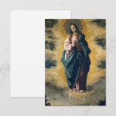 Remerciements L'Immaculée Conception de Zurbarán Carte Sainte (Devant / Derrière)
