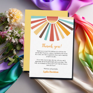 Remerciements Little Ray Of Sunshine Baby shower Carte de remerc