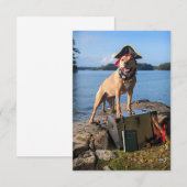 Remerciements Livre de costume de chien de pirate drôle de carte (Devant / Derrière)