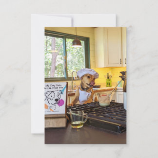 Remerciements Livre de cuisine du chef Funny Chien Carte photo