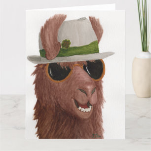 Remerciements Llamas à Shades : Carte de voeux de mars 8,5"x11"