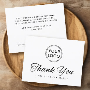 Remerciements Logo blanc ou toute couleur élégante carte de reme