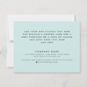 Remerciements Logo médias sociaux light aqua blue carte de remer (Dos)