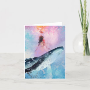 Remerciements Lumière pour les baleines : Carte de voeux pliée