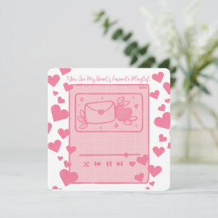 Remerciements Ma playlist préférée - Carte de la Saint-Valentin