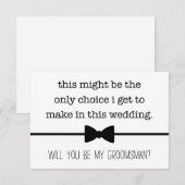 Remerciements Ma seule option Carte de proposition de garçon d'h (Devant / Derrière)