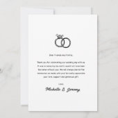 Remerciements Main tirée Meilleur jour jamais Mariage Carte de r (Dos)