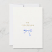 Remerciements Mariage à ruban bleu tendance Détails Carte de boî (Devant)