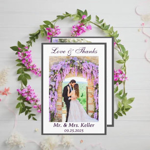 Remerciements Mariage à thème Purple Wisteria Carte de remerciem