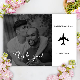 Remerciements Mariage de carte d'embarquement de destination pho