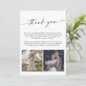 Remerciements Mariage de script moderne 2 Photos Carte de remerc (Debout devant)