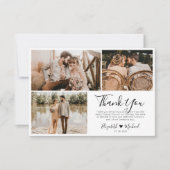 Remerciements Mariage de script moderne photo Collage Carte de r (Devant)