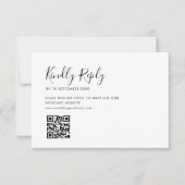 Remerciements mariage de script simple code QR carte RSVP (Devant)