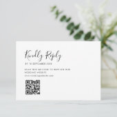Remerciements mariage de script simple code QR carte RSVP (Debout devant)