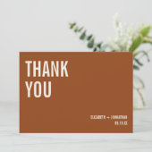 Remerciements Mariage de typographie Boho simple Carte de remerc (Debout devant)