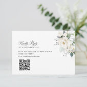 Remerciements mariage de verdure eucalyptus code QR carte RSVP (Debout devant)
